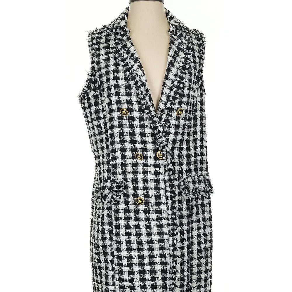 NWT Adrianna Papell long line houndstooth vest, Small